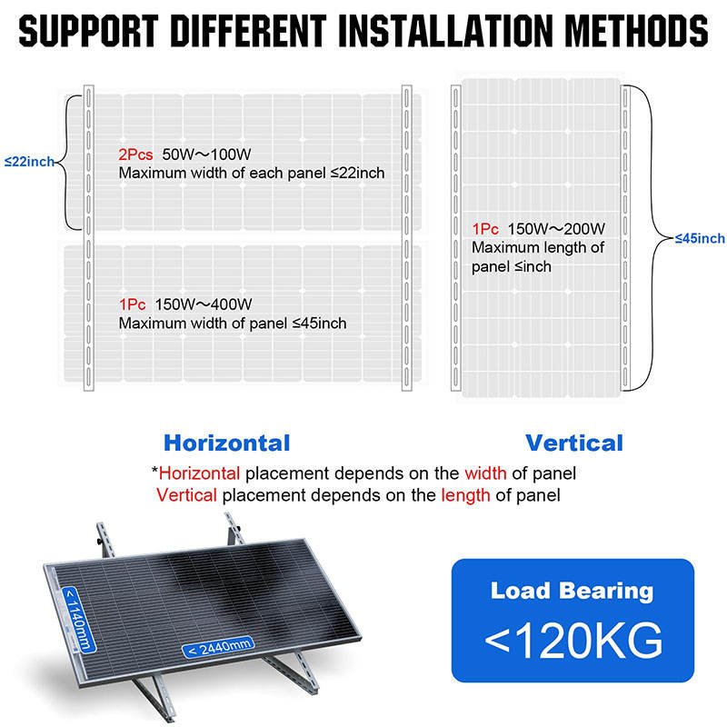 Adjustable Solar Panel Tilt Mount Bracket - 0-90° Heavy Duty Aluminum Triangle Roof Mounting System for 50W-400W Panels - Image 5