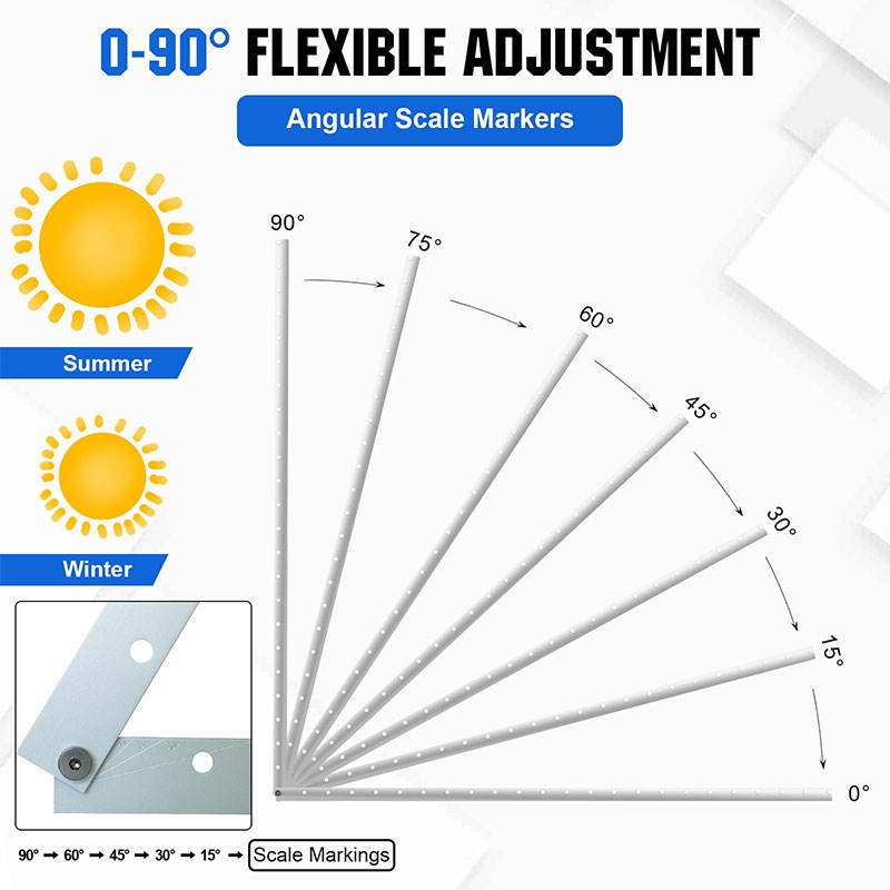 Adjustable Solar Panel Tilt Mount Bracket - 0-90° Heavy Duty Aluminum Triangle Roof Mounting System for 50W-400W Panels - Image 3