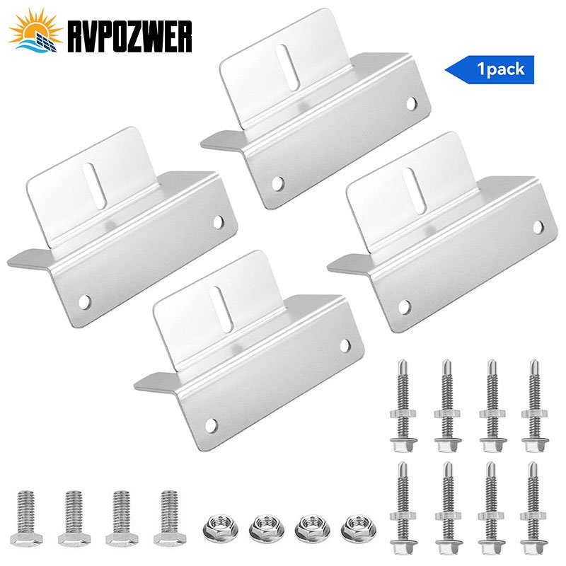 Universal Solar Panel Z-Bracket Mounting Kit (4 Pcs) – High-Strength Anodized Aluminum