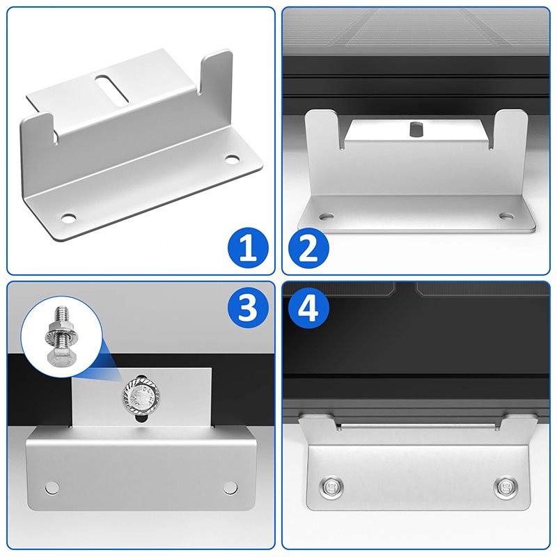 Universal Solar Panel Z-Bracket Mounting Kit (4 Pcs) – High-Strength Anodized Aluminum