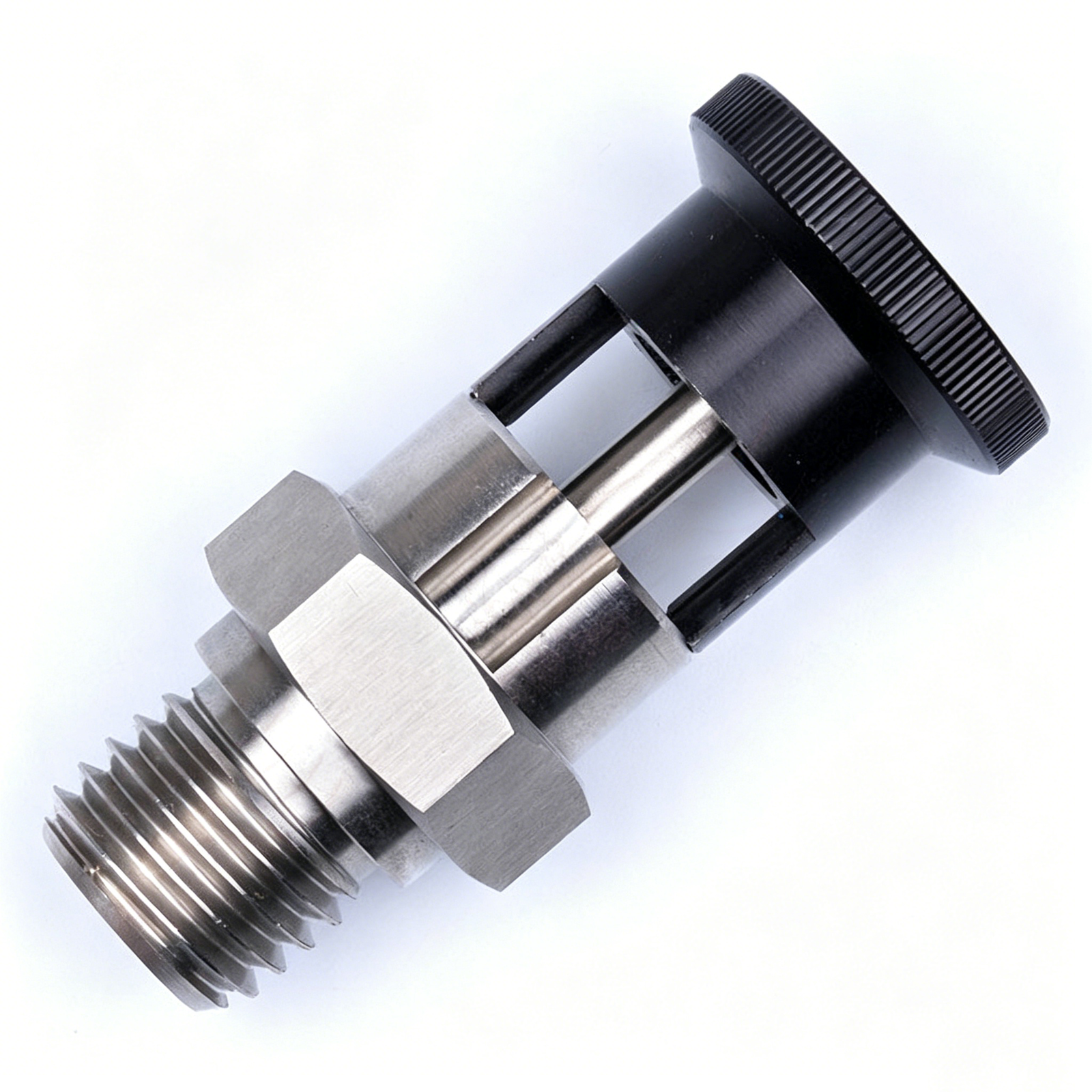 Black oxide and polished stainless steel indexing plungers, precision locating pins for automation equipment
