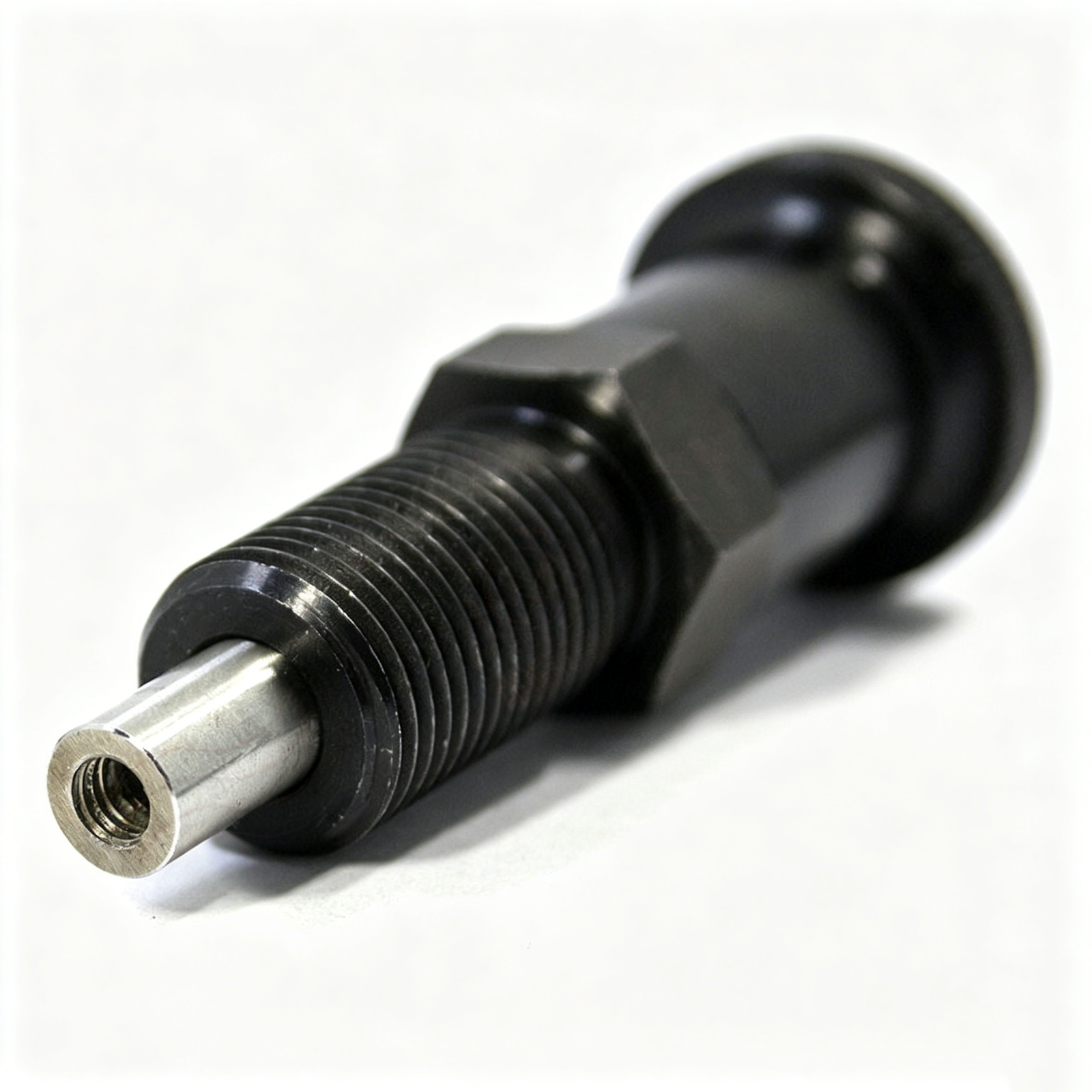Heavy duty M12 indexing plunger model SNIP000002 for modular fixture systems.