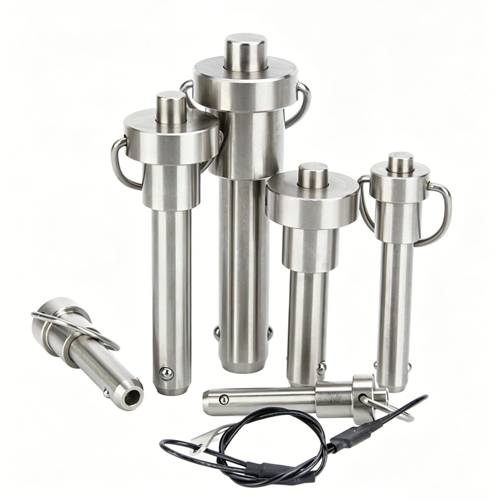 Precision stainless steel ball lock pin for industrial machinery alignment