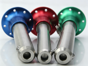 Close-up of dual locking balls on a high-precision alignment pin.