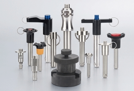 Stainless steel quick release ball lock pins for solar panel mounting brackets and tracking systems