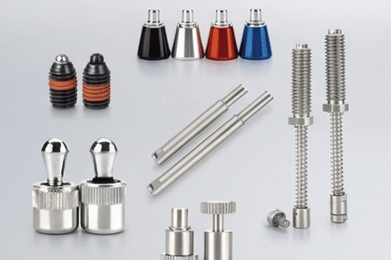 Threaded ball plungers with thread locking coating for solar racking sliding adjustment rails