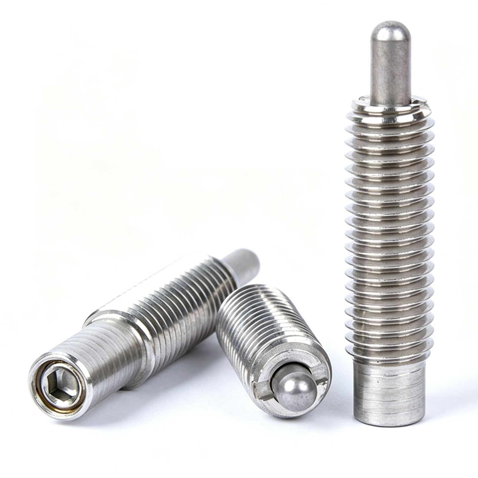 Metric spring plungers with internal hex socket drive and stainless steel bodies by sinoboltco
