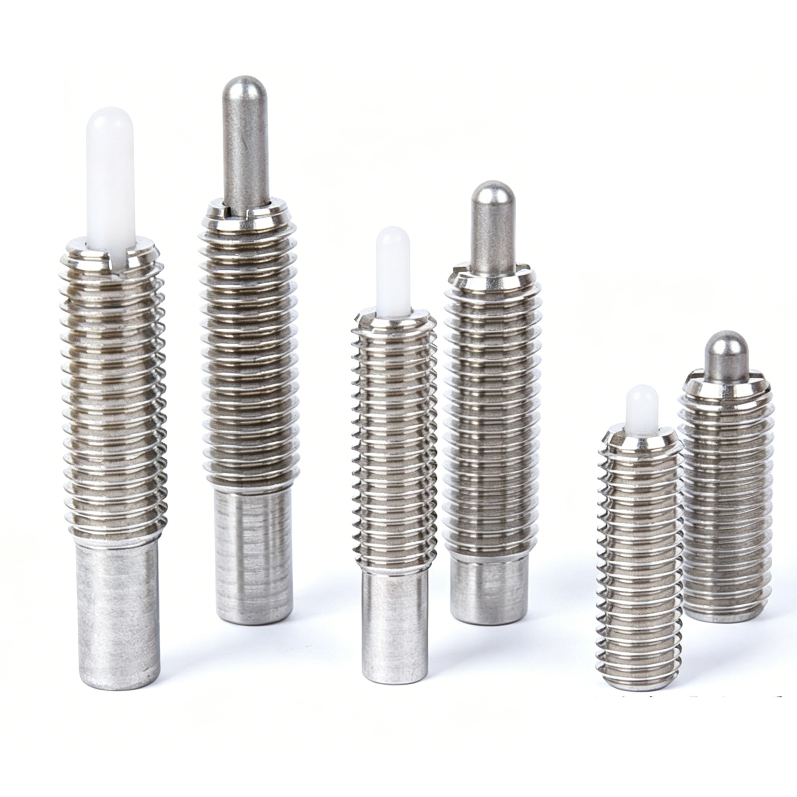 Comparison of stainless steel and POM pin tips on industrial spring plungers by sinoboltco
