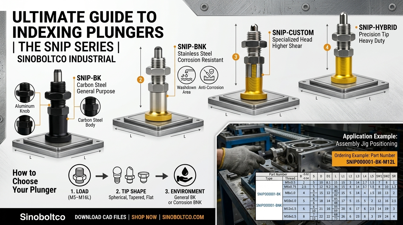 Sinoboltco SNIP000001 series return type indexing plungers with pull knob