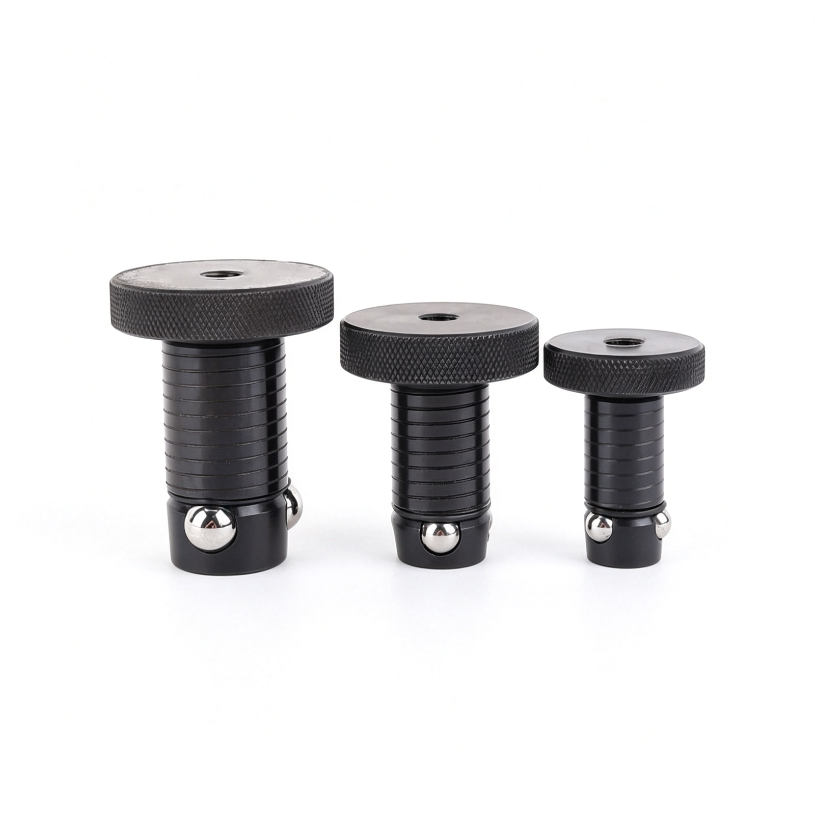 Close-up view of dual spring loaded locking balls on sinoboltco snblp000010 locating pin