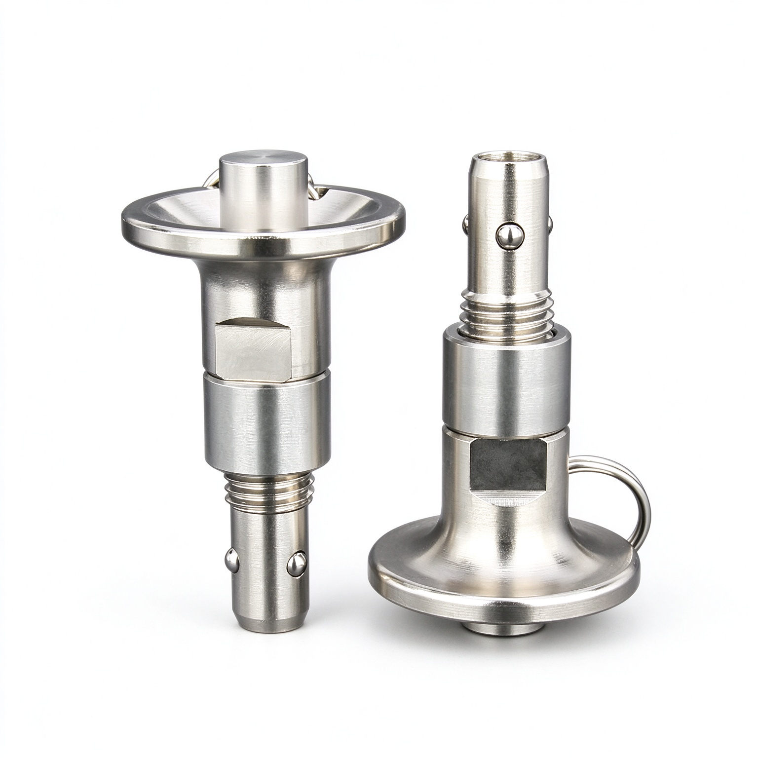 Close-up of SUS440C ball locking mechanism on sinoboltco snblp000016 nickel plated steel pin