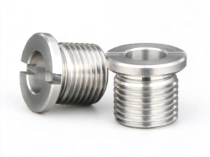 Close-up view of 2.5mm slotted flange drive on sinoboltco snblp000018 precision locating bushing