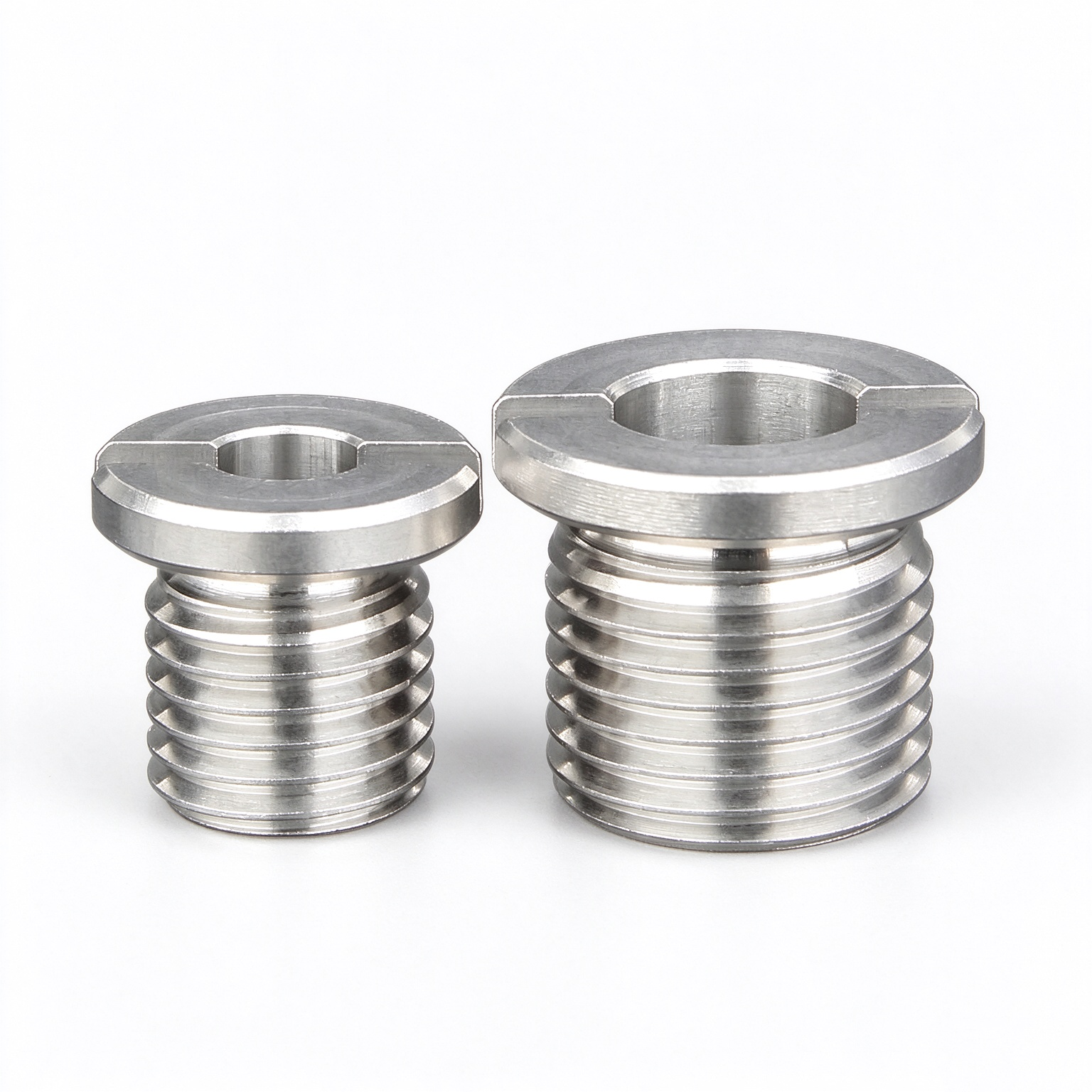 Side-by-side comparison of M6 and M10 bore sizes for sinoboltco snblp000018 threaded inserts
